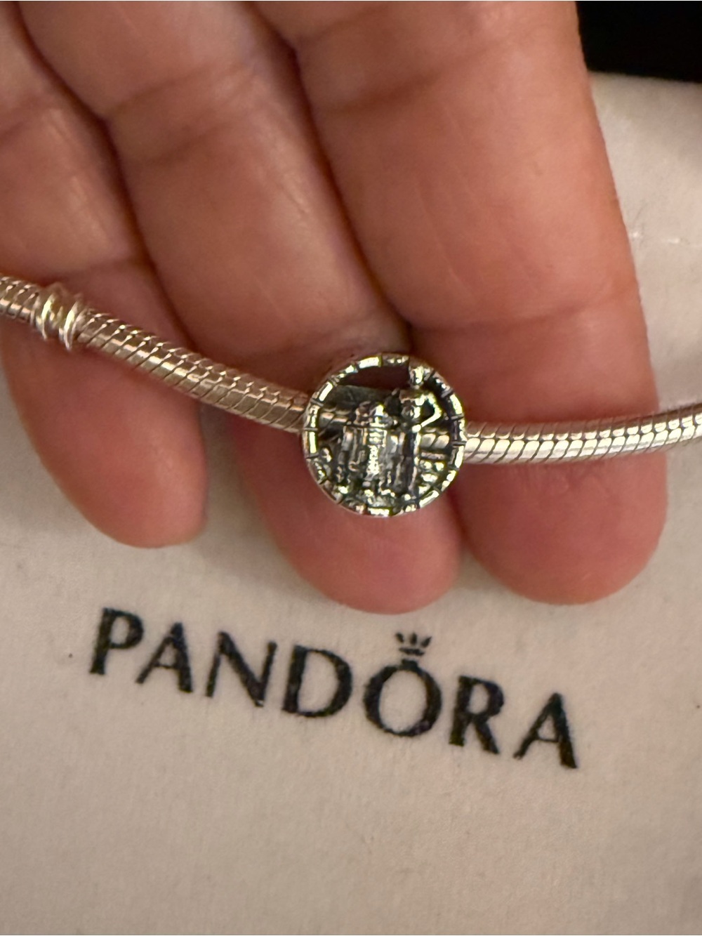 LF Silver Tone Round Charm Bracelet Bead